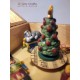 BAULETTO CARILLON DI NATALE, SCATOLA DI NATALE, cofanetto musicale natalizio personalizzato. Carillon in legno e ceramica artigi