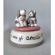 carillon amicizia personalizzato, regalo di compleanno, carillon per un amico. carillon cane e gatto con frase personalizzato