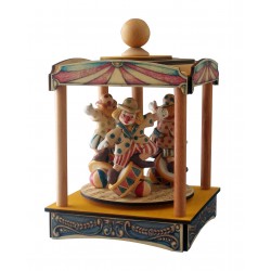  carillon giostra circo, pagliaccio clown, per bambini e adulti, carillon battesimo o nascita. Da collezione.