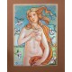 Omaggio A.. BOTTICCELLI Illustrazione Originale ispirata alla Venere di Botticelli. Disegno di Sabatino Polce. TECNINCA: past
