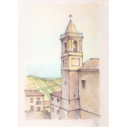 illustrazione di Colonnella, TERAMO. Paese nativo del pittore nelle colline abruzzesi. PASTELLI 