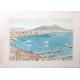 GOLFO DI NAPOLI illustrazione del golfo di Napoli. Disegno di Sabatino Polce. TECNICA: Pastelli