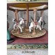  CARILLON GIOSTRA CAVALLI con bimbi, in legno per bambini. carillon battesimo o nascita. Da collezione per adulti o neonato