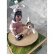 CANE beagle E BIMBA carillon bambina neonata da collezione, per bimba e bambina. Carillon Battesimo nascita compleanno