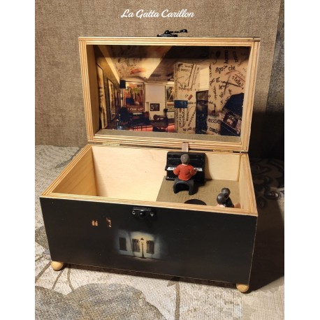 Carillon SCATOLA INNAMORATI E PIANOFORTE, carillon innamorati, carillon personalizzato, carillon da collezione