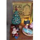  carillon di natale con bambini e albero di natale. carillon natalizio. Carillon in legno luminoso