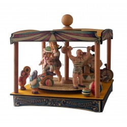  carillon giostra circo, pagliacci e clown, per bambini e adulti, regalo battesimo o nascita. Da collezione.