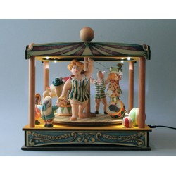 carillon giostra bimbi in legno luminoso. Per bambini e neonati. Regalo per nascita o battesimo. TENDONE GRAN GIOSTRA CIRCO