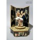 carillon innamorati, rock and roll swing coppia ballerini con scenario anni 50. Carillon in legno artigianale