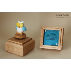  carillon da collezione GUFO e aforisma. Carillon bambino neonato, bimbo o bimba personalizzato. Carillon battesimo 