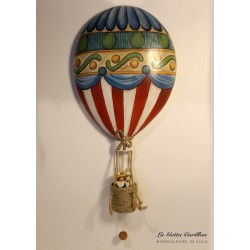 carillon mongolfiera da collezione, da appendere, con una coppia di innamorati che vola su una mongolfiera.