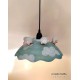 lampadario sospensione in ceramica con pecorelle, cielo e nuvolette decorato fuori e dentro 