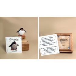 PINGUINO AFORISMA E SIMBOLOGIA, piccolo carillon da collezione in legno